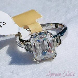 JTV Bella Luce Rhodium Plated Band - CZ - Sz 7